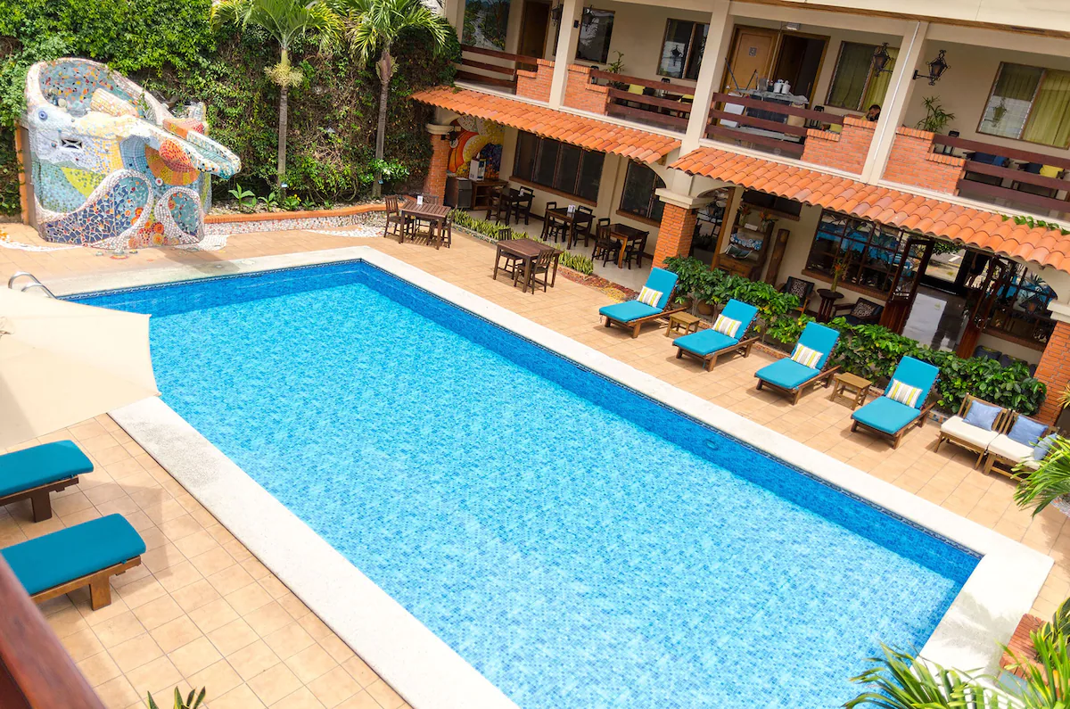 Swimming pool aerial view